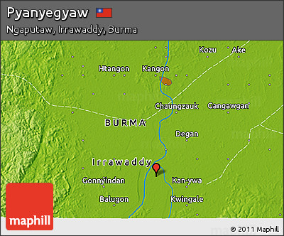 Physical 3D Map of Pyanyegyaw