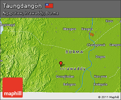 Physical 3D Map of Taungdangôn