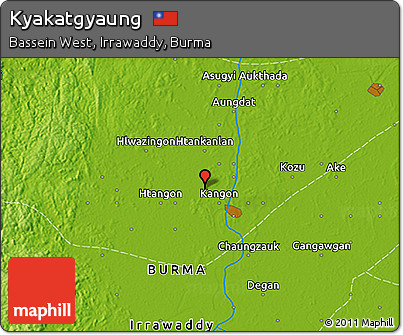 Physical 3D Map of Kyakatgyaung