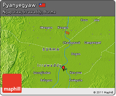 Physical 3D Map of Pyanyegyaw