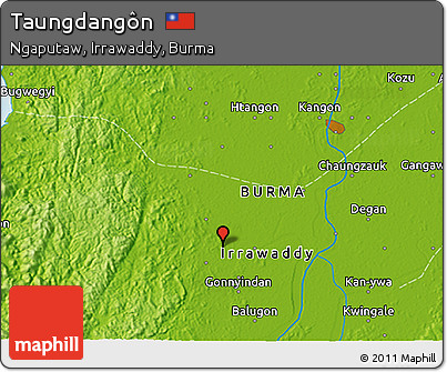 Physical 3D Map of Taungdangôn
