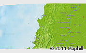 Physical 3D Map of the area around 16° 49' 43" N, 94° 25' 30" E