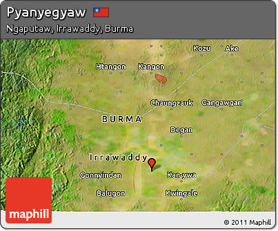 Satellite 3D Map of Pyanyegyaw