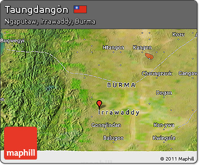 Satellite 3D Map of Taungdangôn