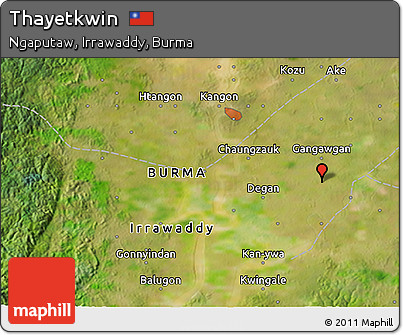 Satellite 3D Map of Thayetkwin