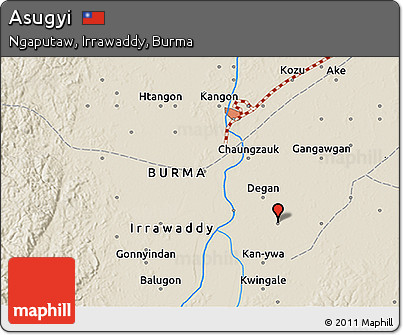 Shaded Relief 3D Map of Asugyi