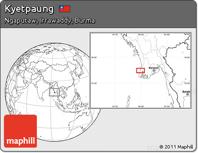 Blank Location Map of Kyetpaung