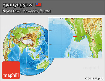 Physical Location Map of Pyanyegyaw