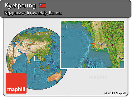 Satellite Location Map of Kyetpaung