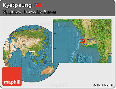 Satellite Location Map of Kyetpaung