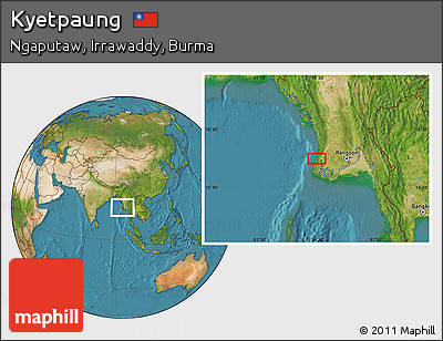 Satellite Location Map of Kyetpaung