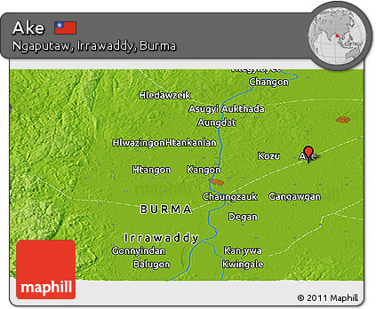 Physical Panoramic Map of Ake