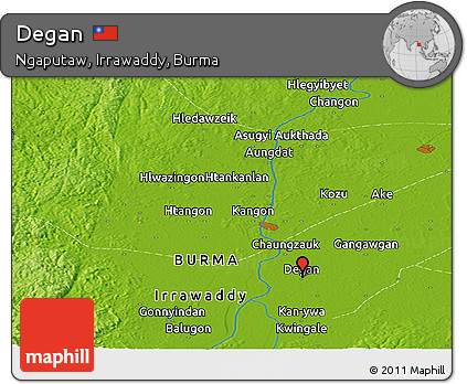 Physical Panoramic Map of Degan