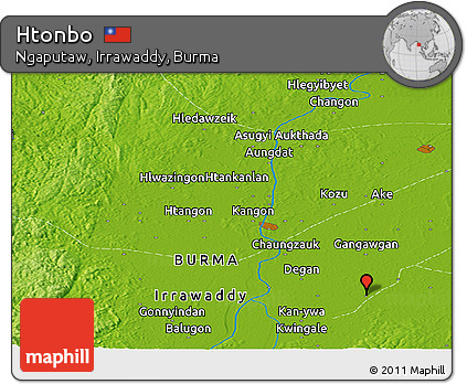 Physical Panoramic Map of Htonbo
