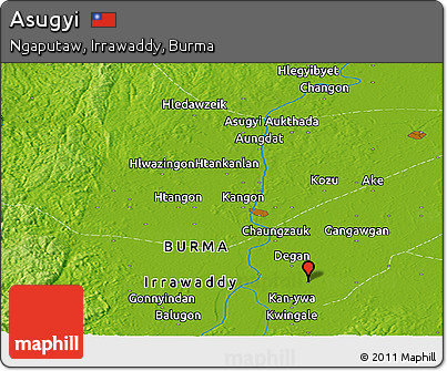 Physical Panoramic Map of Asugyi