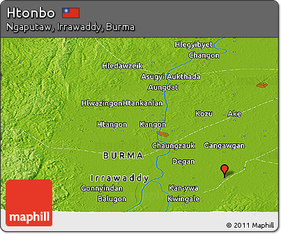 Physical Panoramic Map of Htonbo