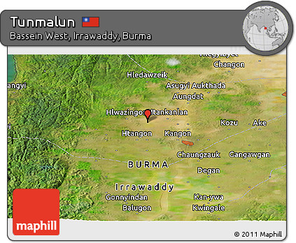 Satellite Panoramic Map of Tunmalun