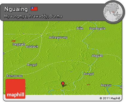Physical Panoramic Map of Nguaing