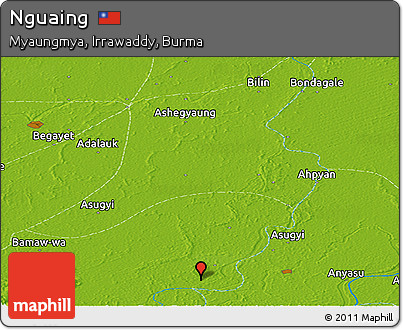 Physical Panoramic Map of Nguaing