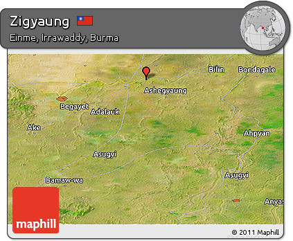 Satellite Panoramic Map of Zigyaung
