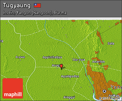 Physical 3D Map of Tugyaung