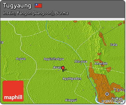 Physical 3D Map of Tugyaung
