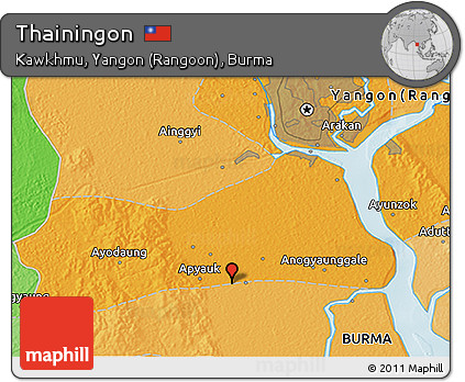 Political 3D Map of Thainingon