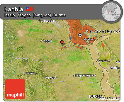 Satellite 3D Map of Kanhla