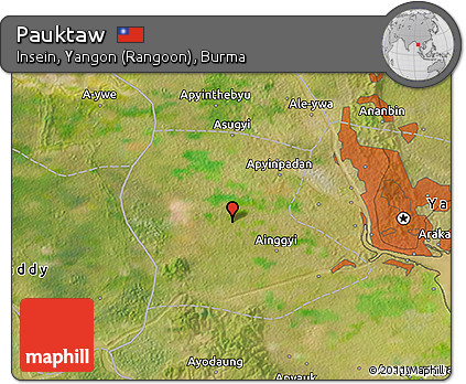 Satellite 3D Map of Pauktaw