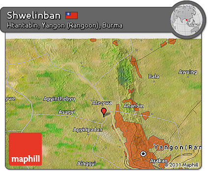 Satellite 3D Map of Shwelinban
