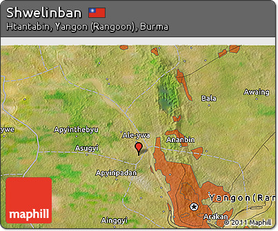 Satellite 3D Map of Shwelinban