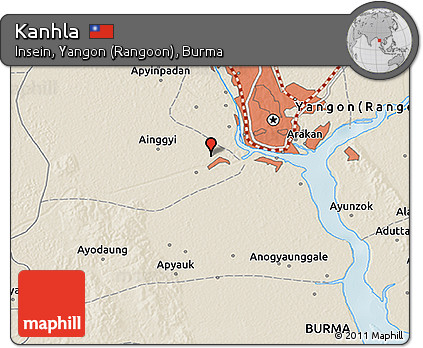 Shaded Relief 3D Map of Kanhla
