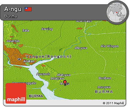 Physical Panoramic Map of A-ngu