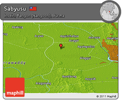 Physical Panoramic Map of Sabyusu