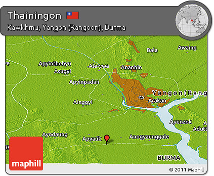 Physical Panoramic Map of Thainingon