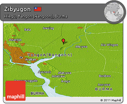 Physical Panoramic Map of Zibyugon