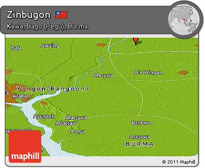 Physical Panoramic Map of Zinbugon