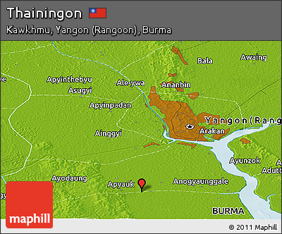 Physical Panoramic Map of Thainingon
