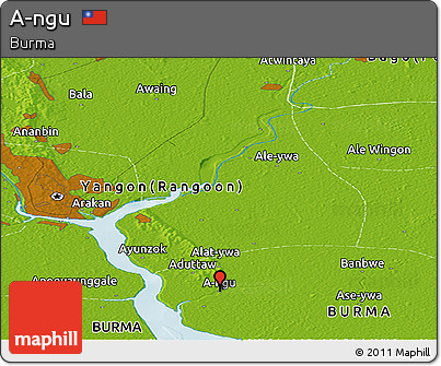 Physical Panoramic Map of A-ngu