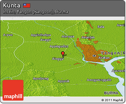 Physical Panoramic Map of Kunta
