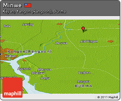 Physical Panoramic Map of Minwe