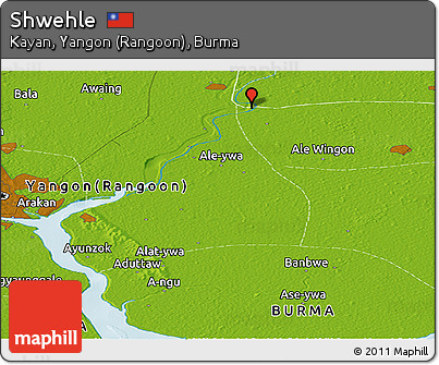 Physical Panoramic Map of Shwehle