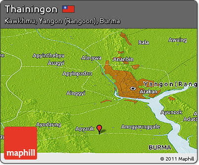 Physical Panoramic Map of Thainingon