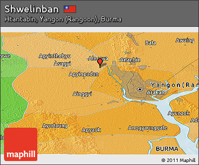 Political Panoramic Map of Shwelinban