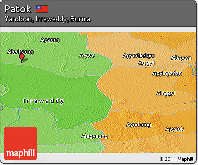 Political Panoramic Map of Patok
