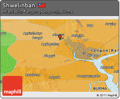 Political Panoramic Map of Shwelinban
