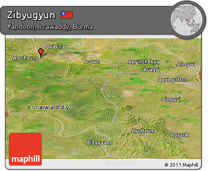 Satellite Panoramic Map of Zibyugyun