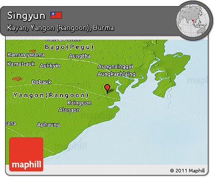 Physical Panoramic Map of Singyun
