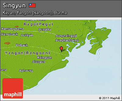 Physical Panoramic Map of Singyun