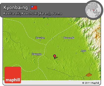 Physical 3D Map of Kyonbaing